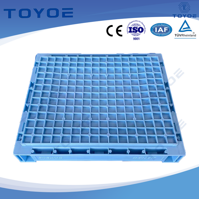 High-capacity plastic pallets for heavy-duty storage.