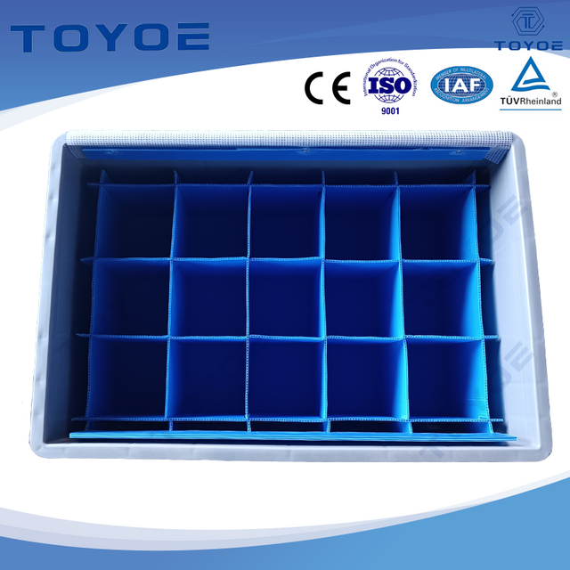 Hollow board and plastic box combo for small parts storage.