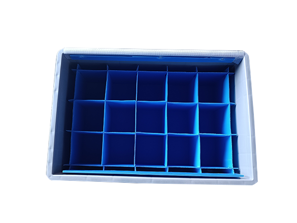 Hollow board lined with plastic container