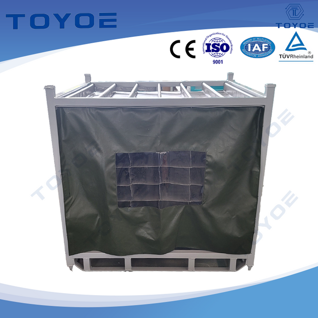 Rectangular fabric bag rack with grid lining safeguards components effectively.