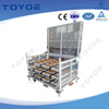 Open-close warehouse system eases female workers' goods retrieval.