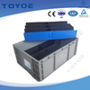 Plastic containers feature honeycomb partitions for organized component storage.