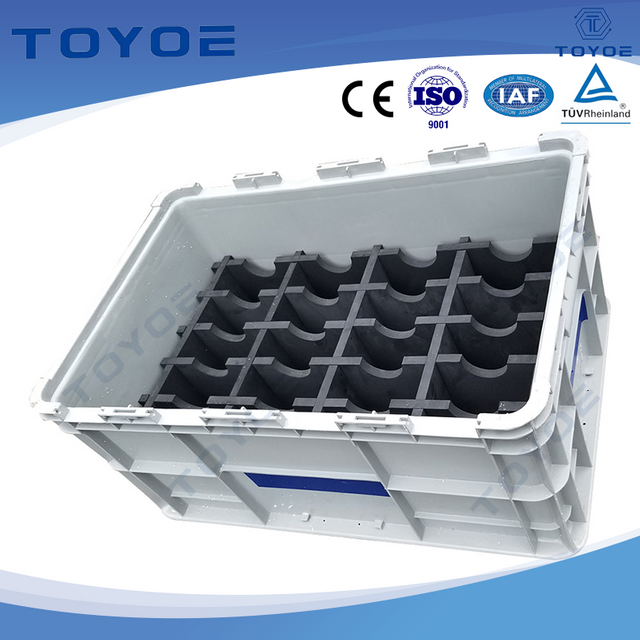 HDPE boxes lined with foam protect auto parts securely.