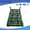 Polyurethane-lined green racks for engine parts.