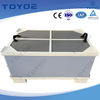 Plastic pallet boxes with liners secure storage of plastic parts.