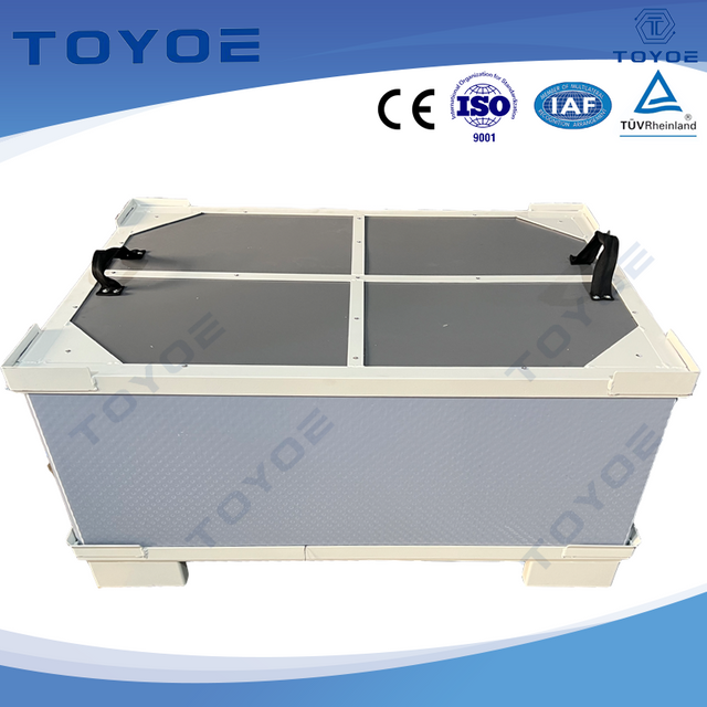 Plastic pallet boxes with liners secure storage of plastic parts.