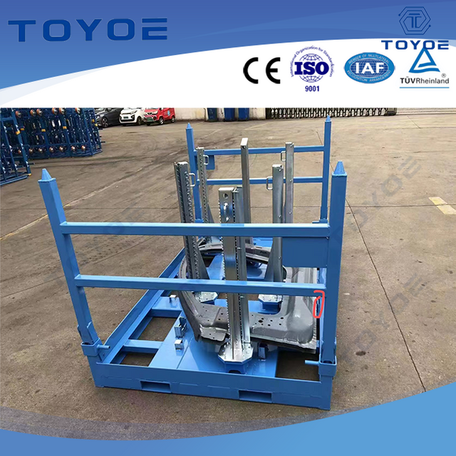 Foam-lined Metal Racks for Secure Auto Part Storage.