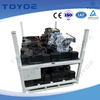 Metal rack packaging ensures safe transport of various automotive parts.