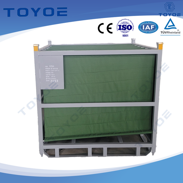 Cloth bag with metal frame and dust curtain.