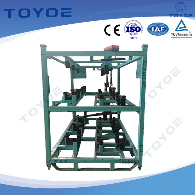 Eco-coated metal racks for top-tier car door storage.