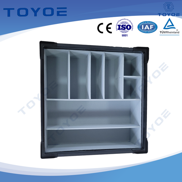 Tailored HDPE box liners for component storage.