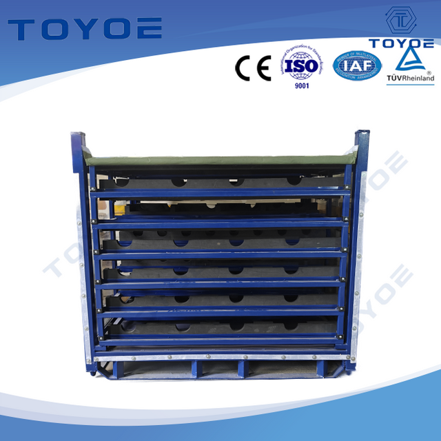 Space-saving Racks with Protective Liners for Auto Parts.