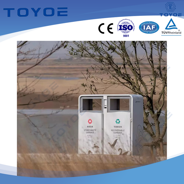 Outdoor beautiful and cute garbage bins for garbage classification