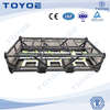 Toyota's plastic transport box secures auto parts during transit.