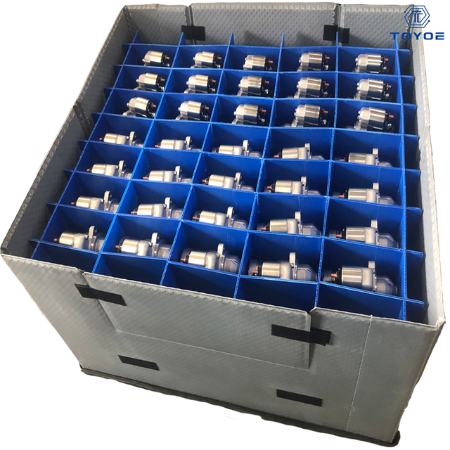 Collapsible pallet boxes are used for the packaging and transportation of automotive parts and provide the highest specification of customized lining protection