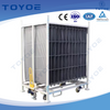 Metal racks with cloth and wheels streamline factory logistics.