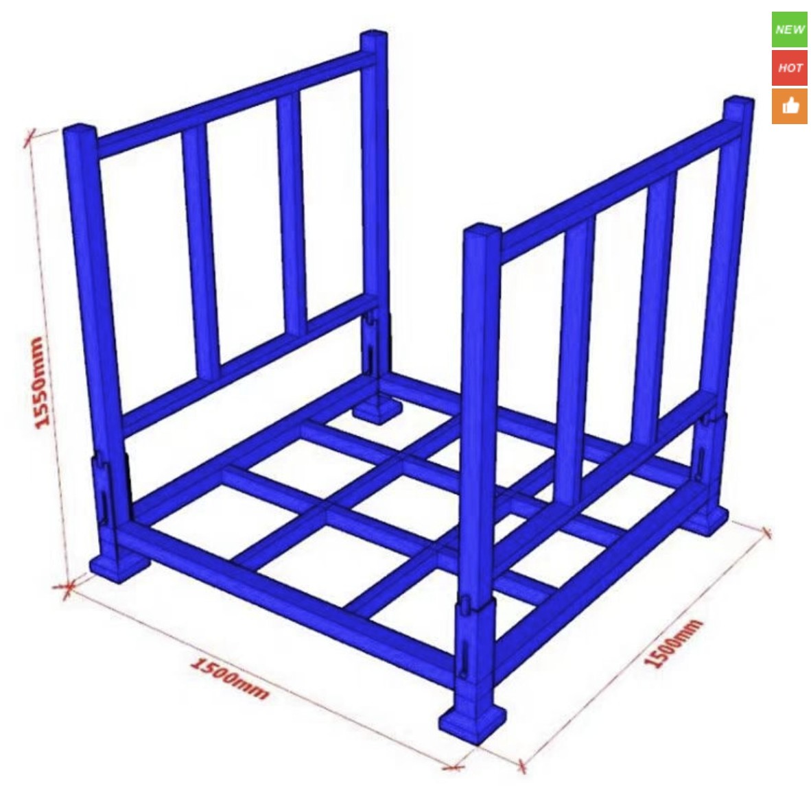 size of Steel Pallet Box
