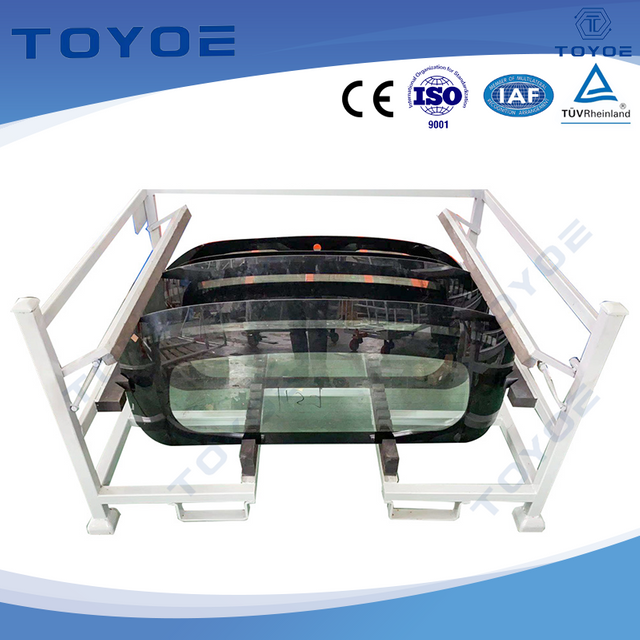 EU-certified metal racks for automotive windshields.