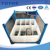 Cloth-lined auto rack secures parts during transit.
