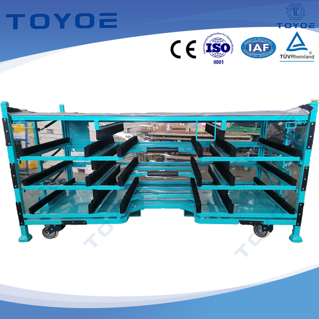Multi-layer metal racks with foam lining offer superior safety.