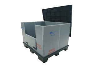 Blow molding plastic crate